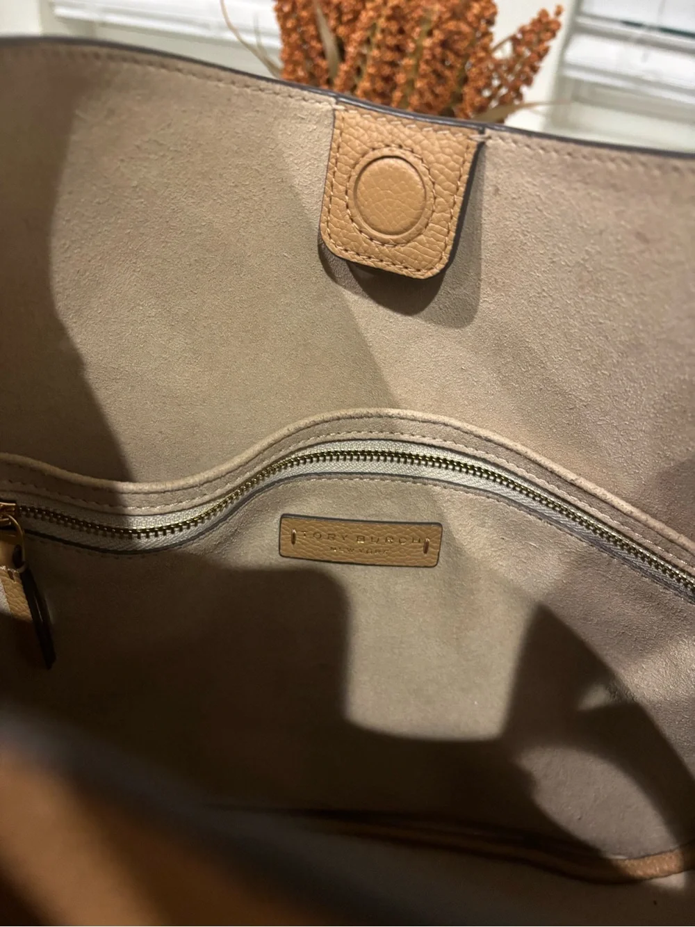 Tory Burch Tan Pebbled Leather Shoulder Bag